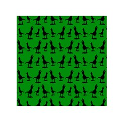 Green Dinos Square Satin Scarf (30  X 30 ) by ConteMonfrey