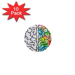 Brain Mind Psychology Idea Drawing 1  Mini Magnet (10 Pack)  by Wegoenart