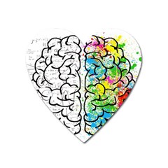 Brain Mind Psychology Idea Drawing Heart Magnet by Wegoenart