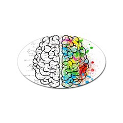 Brain Mind Psychology Idea Drawing Sticker Oval (10 Pack)