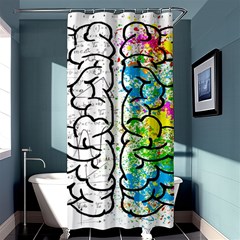 Brain Mind Psychology Idea Drawing Shower Curtain 36  X 72  (stall)  by Wegoenart