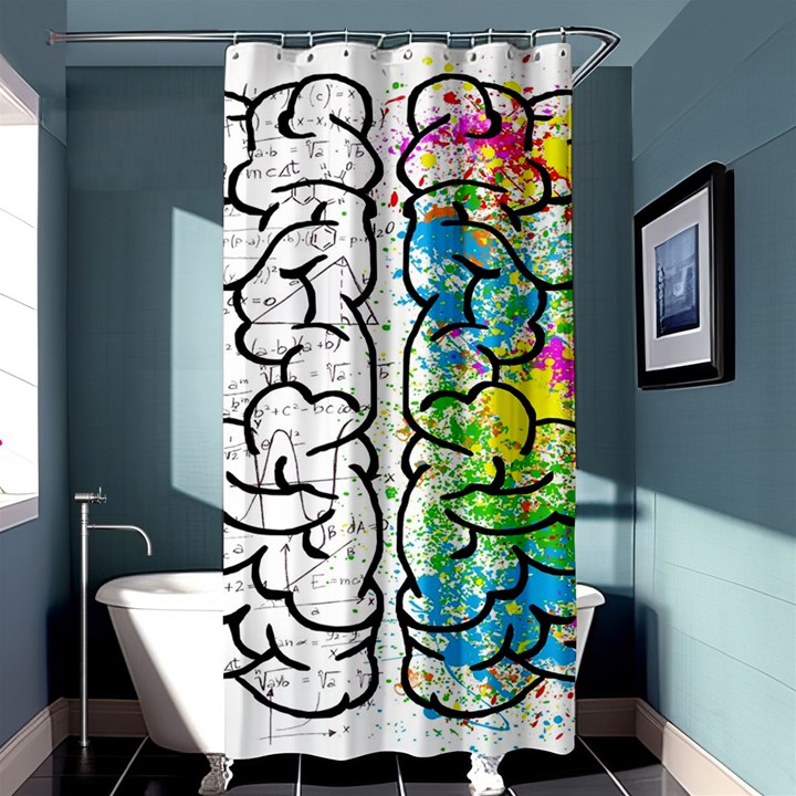 Brain Mind Psychology Idea Drawing Shower Curtain 36  x 72  (Stall) 