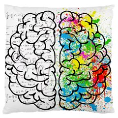 Brain Mind Psychology Idea Drawing Large Flano Cushion Case (one Side) by Wegoenart