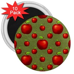 Apples 3  Magnets (10 Pack)  by nateshop