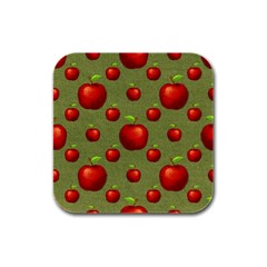 Apples Rubber Square Coaster (4 Pack) by nateshop