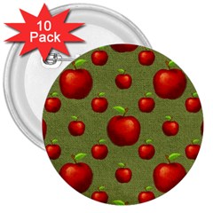 Apples 3  Buttons (10 Pack)  by nateshop