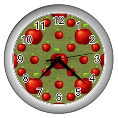 Apples Wall Clock (silver) by nateshop