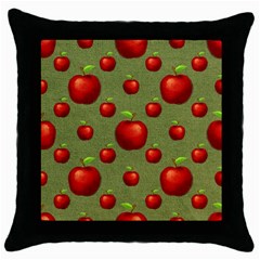 Apples Throw Pillow Case (black) by nateshop