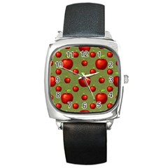 Apples Square Metal Watch by nateshop