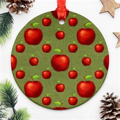 Apples Round Ornament (two Sides) by nateshop