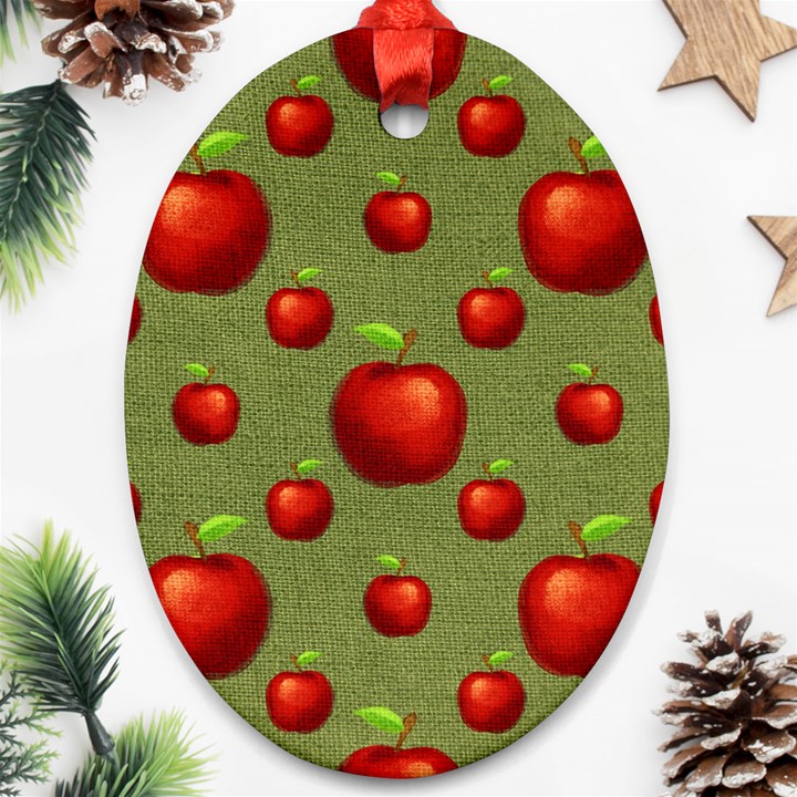 Apples Oval Ornament (Two Sides)