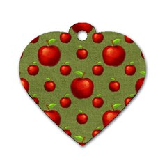 Apples Dog Tag Heart (two Sides) by nateshop