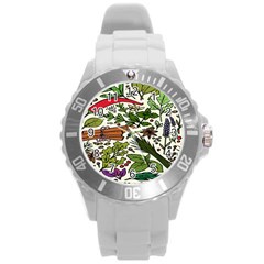 Background-033 Round Plastic Sport Watch (l) by nateshop