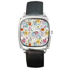 Flowers Square Metal Watch by nateshop