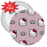 Hello Kitty 3  Buttons (10 pack)  Front