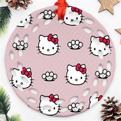 Hello Kitty Round Filigree Ornament (two Sides) by nateshop