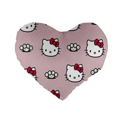 Hello Kitty Standard 16  Premium Heart Shape Cushions by nateshop