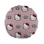 Hello Kitty Standard 15  Premium Flano Round Cushions Front