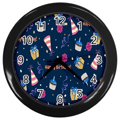 Party-hat Wall Clock (black) by nateshop