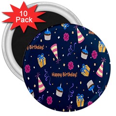 Party-hat 3  Magnets (10 Pack)  by nateshop