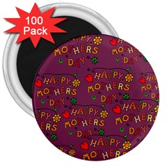 Seamless,happy Mothers Day 3  Magnets (100 Pack) by nateshop