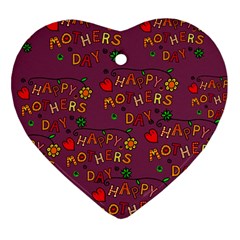 Seamless,happy Mothers Day Heart Ornament (two Sides) by nateshop