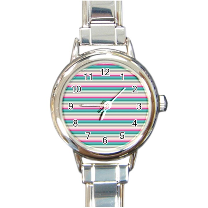 Stripes Round Italian Charm Watch