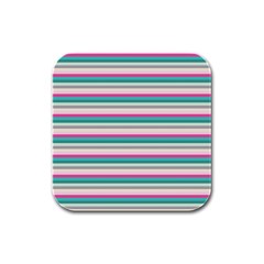 Stripes Rubber Square Coaster (4 pack)