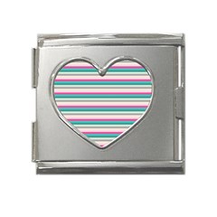 Stripes Mega Link Heart Italian Charm (18mm) by nateshop