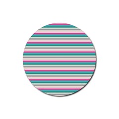 Stripes Rubber Round Coaster (4 pack)