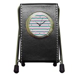 Stripes Pen Holder Desk Clock Front