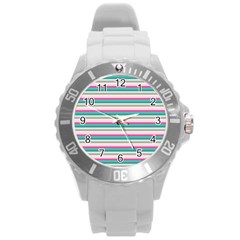 Stripes Round Plastic Sport Watch (L)