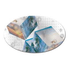 Cubes 3d Mockup Dots Game Cutout Oval Magnet by danenraven