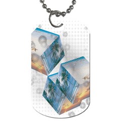 Cubes 3d Mockup Dots Game Cutout Dog Tag (one Side) by danenraven