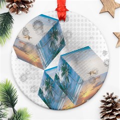 Cubes 3d Mockup Dots Game Cutout Round Ornament (Two Sides)