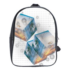 Cubes 3d Mockup Dots Game Cutout School Bag (Large)