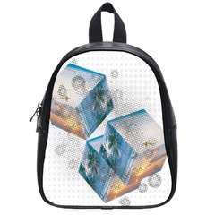 Cubes 3d Mockup Dots Game Cutout School Bag (Small)