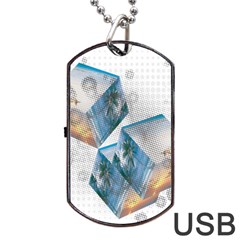 Cubes 3d Mockup Dots Game Cutout Dog Tag USB Flash (One Side)