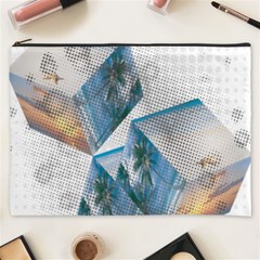 Cubes 3d Mockup Dots Game Cutout Cosmetic Bag (XXXL)