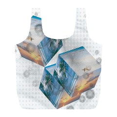 Cubes 3d Mockup Dots Game Cutout Full Print Recycle Bag (L)