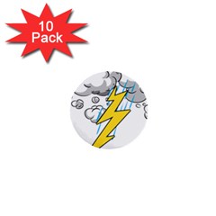 Storm Thunder Lightning Light Flash Cloud 1  Mini Buttons (10 Pack)  by danenraven