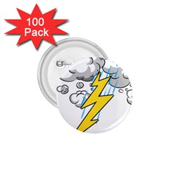 Storm Thunder Lightning Light Flash Cloud 1 75  Buttons (100 Pack)  by danenraven