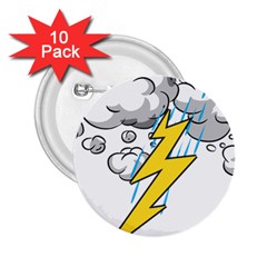 Storm Thunder Lightning Light Flash Cloud 2 25  Buttons (10 Pack)  by danenraven