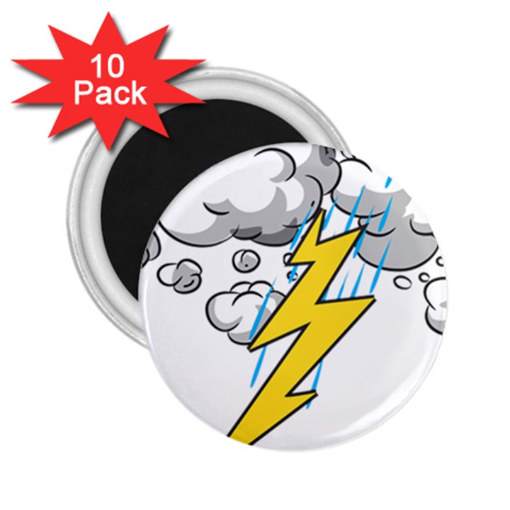 Storm Thunder Lightning Light Flash Cloud 2.25  Magnets (10 pack) 