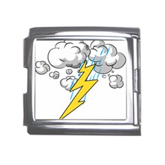 Storm Thunder Lightning Light Flash Cloud Mega Link Italian Charm (18mm) by danenraven