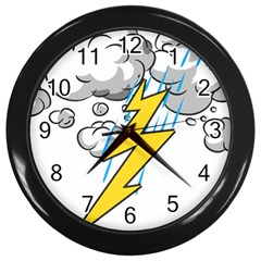 Storm Thunder Lightning Light Flash Cloud Wall Clock (black) by danenraven