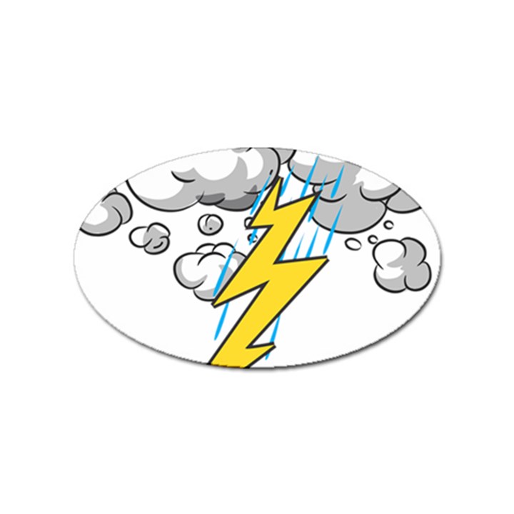 Storm Thunder Lightning Light Flash Cloud Sticker (Oval)