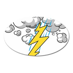 Storm Thunder Lightning Light Flash Cloud Oval Magnet by danenraven