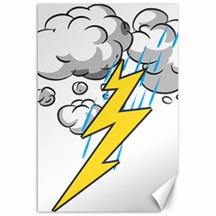 Storm Thunder Lightning Light Flash Cloud Canvas 20  X 30  by danenraven