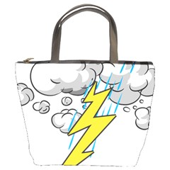 Storm Thunder Lightning Light Flash Cloud Bucket Bag by danenraven